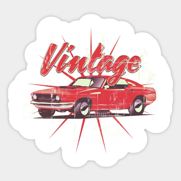 Vintage American Car Sticker by nickemporium1